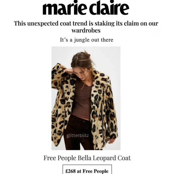 Free People Bella Leopard Coat